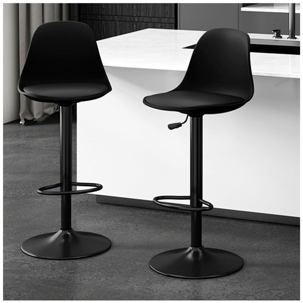 NOVAHUS - Pack 2 Silla Alta Bar Orlando T - All Black