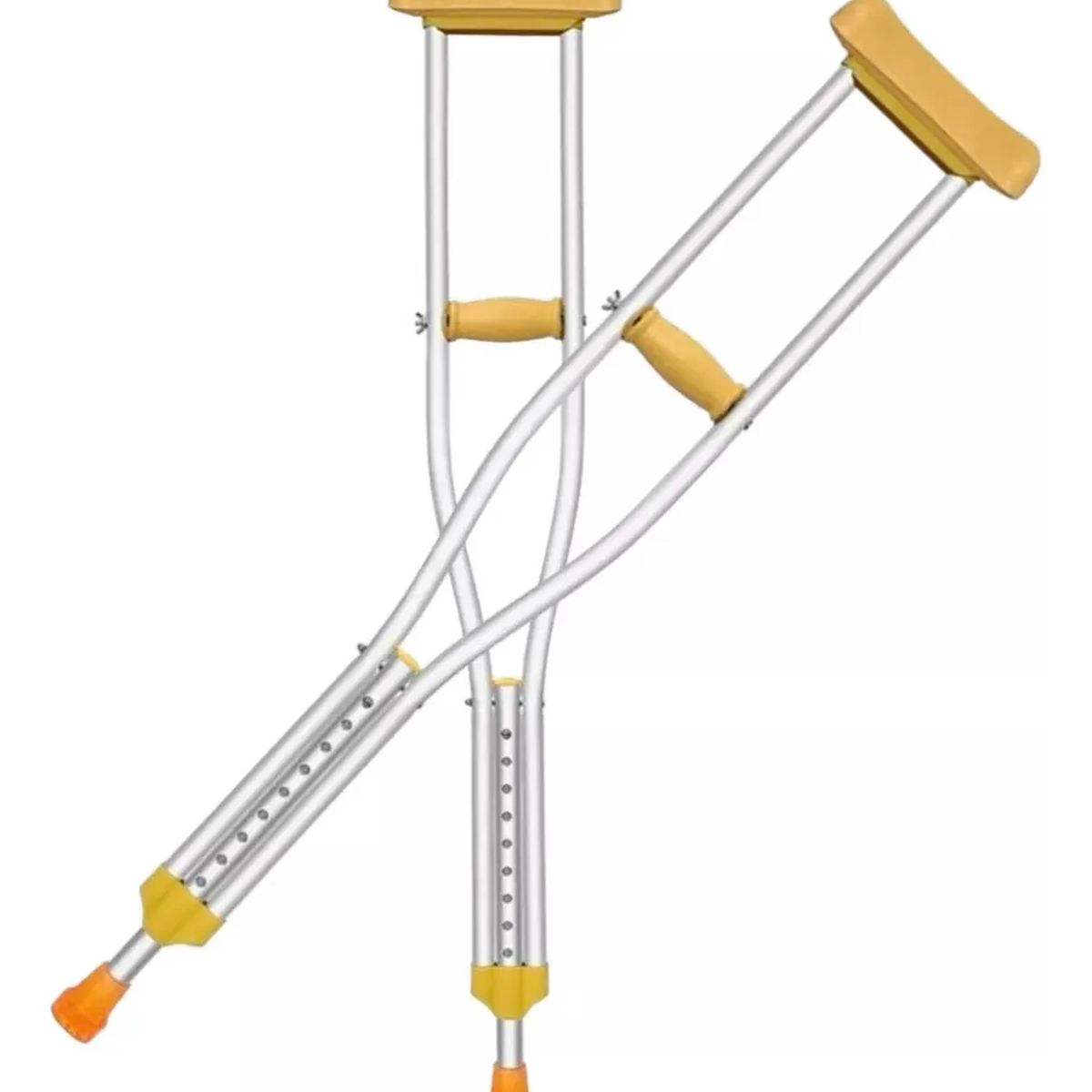 GENERICO - 2 Baston Muletas Axilares De Aluminio Regulables Ortopedicas - Beige