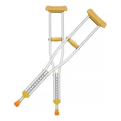 GENERICO - 2 Baston Muletas Axilares De Aluminio Regulables Ortopedicas - Beige