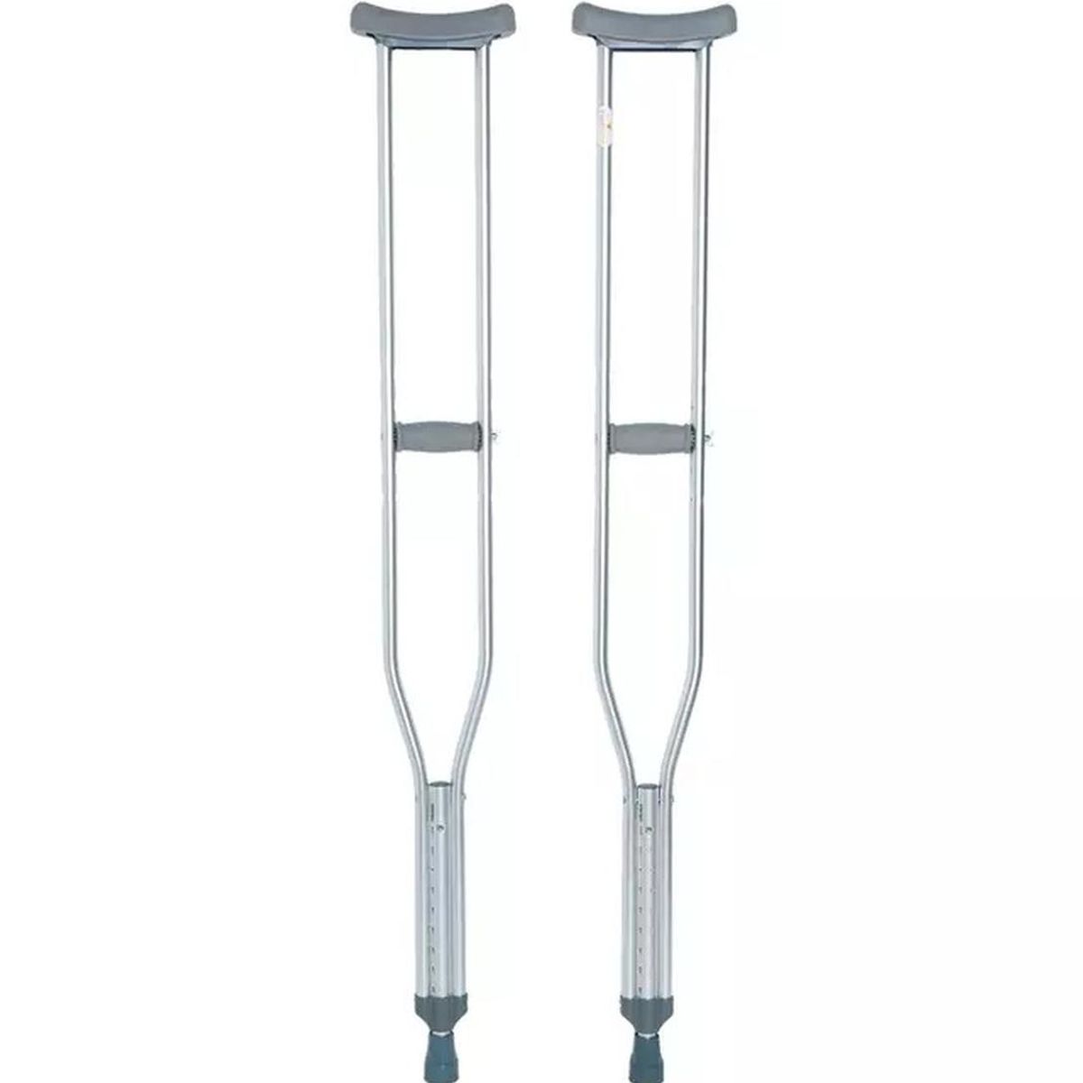 GENERICO - 2 Baston Muletas Axilares De Aluminio Regulables Ortopedicas - Gris