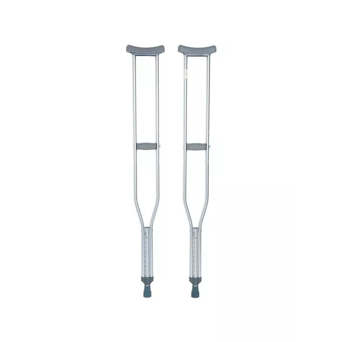 GENERICO - 2 Baston Muletas Axilares De Aluminio Regulables Ortopedicas - Gris