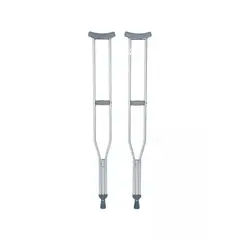 GENERICO - 2 Baston Muletas Axilares De Aluminio Regulables Ortopedicas - Gris