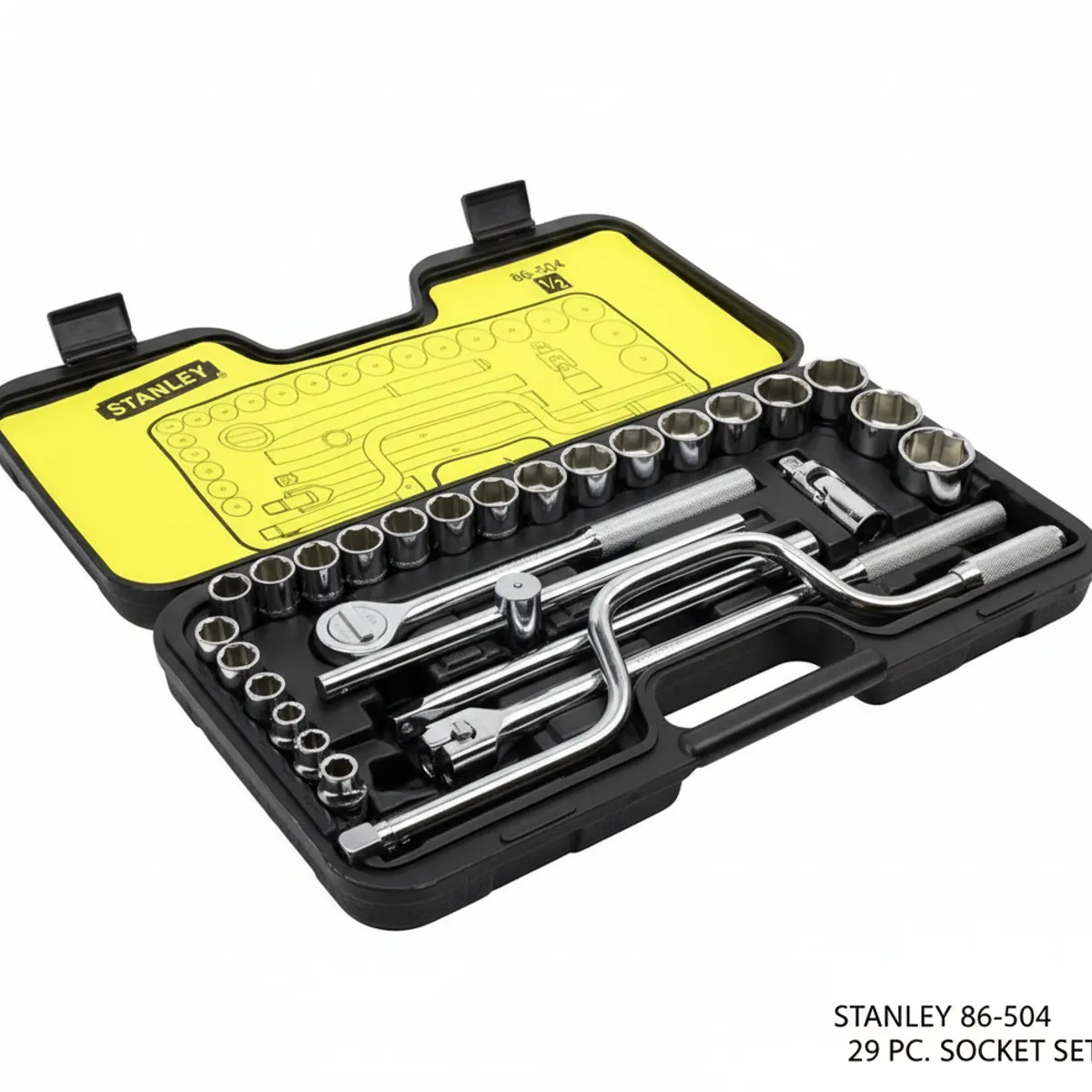 STANLEY - Juego de Dados 1/2" 10 - 32 mm 29 Piezas Métrico 86-504 STANLEY