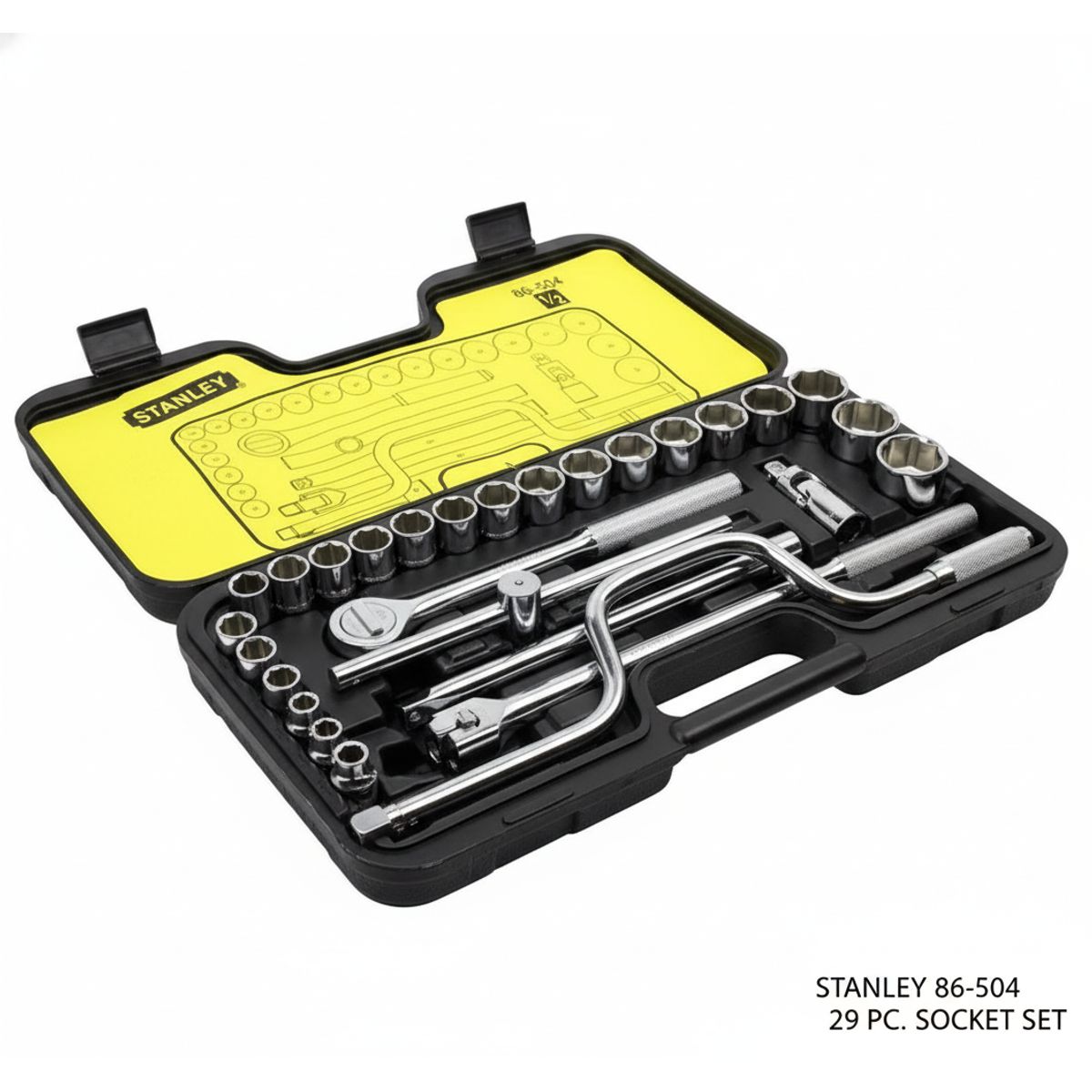 STANLEY - Juego de Dados 1/2" 10 - 32 mm 29 Piezas Métrico 86-504 STANLEY