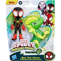Figura Spidey & Friends Miles Spin Morales Y Electrosaurus