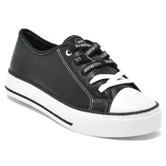 VIA MARTE - ZAPATILLA MUJER CLASICA NEGRO TOPO