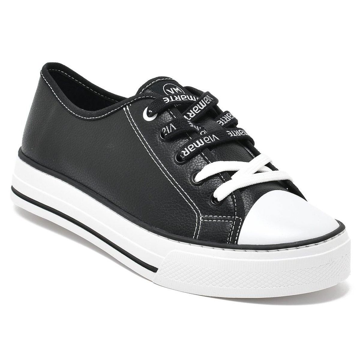 VIA MARTE - ZAPATILLA MUJER CLASICA NEGRO TOPO