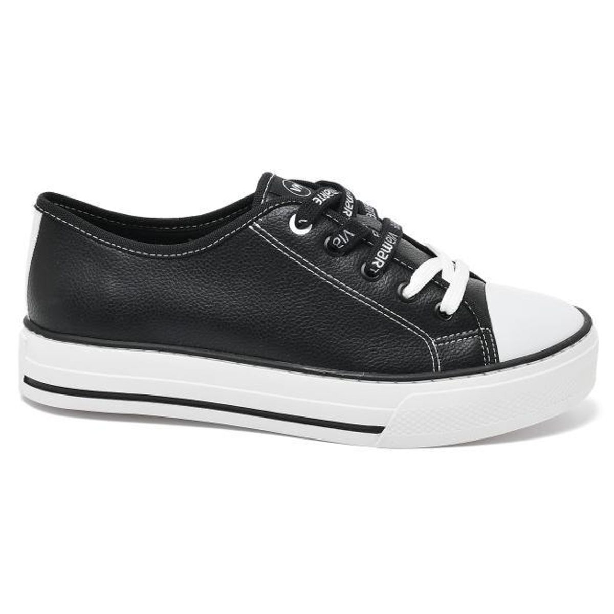 VIA MARTE - ZAPATILLA MUJER CLASICA NEGRO TOPO