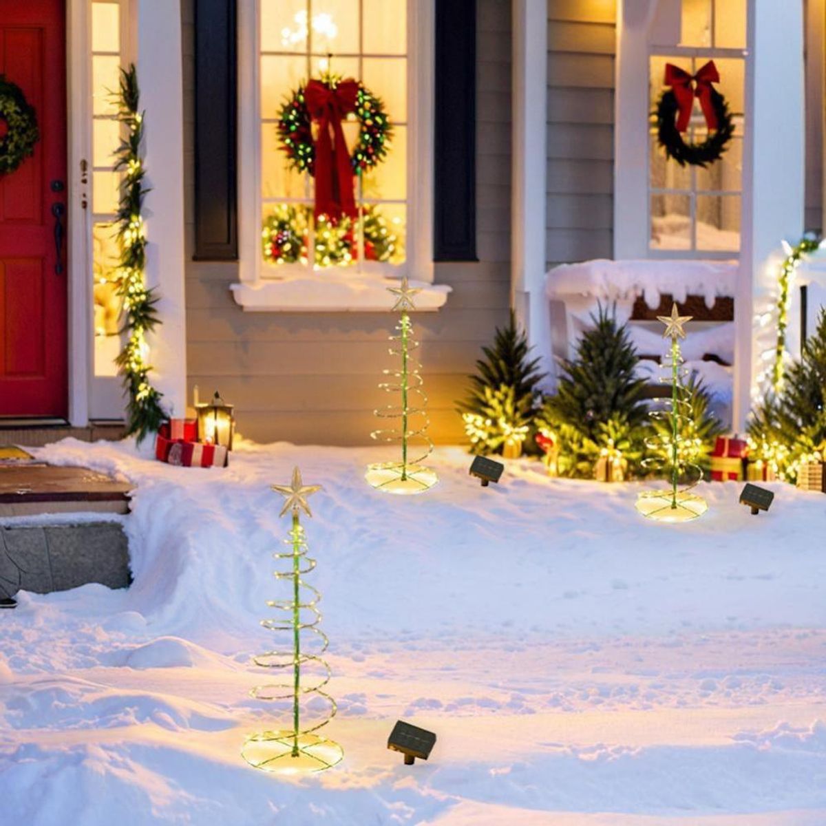 GENERICO - Arbol De Navidad Solar Espiral Led Jardín