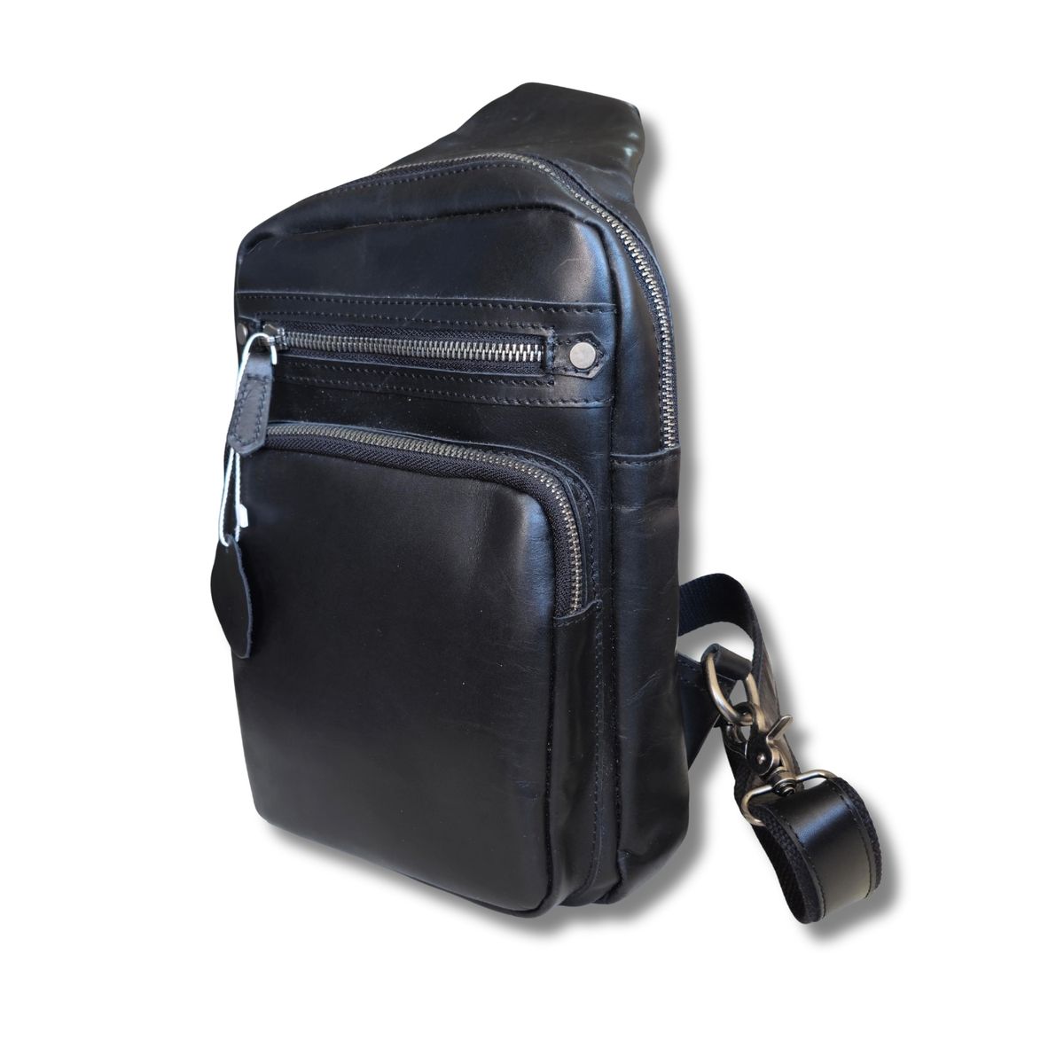 COLETTE - Bolso Urbano De Cuero Unisex Minimalista Negro