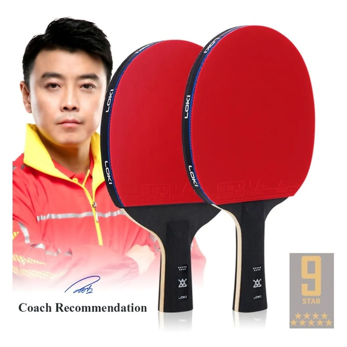 LOKI - Raqueta Loki Carbon 9 Estrellas FL Tenis De Mesa
