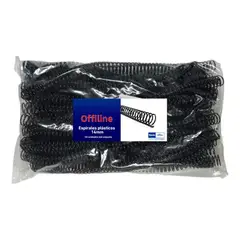 OFFILINE - Espirales Plásticos para Encuadernado Negro Medida 8 a 36 mm