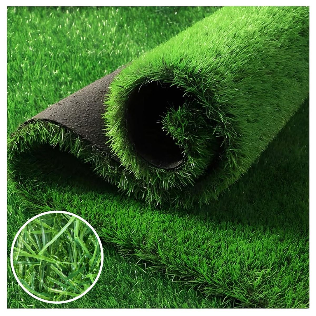 ACTUAL - Pasto Sintético Premium 30mm Alta Densidad 2x25 m 50m² Apariencia Natural