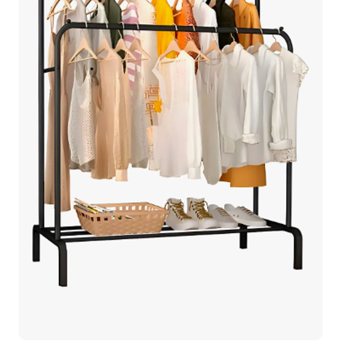 GENERICO - Perchero Metálico Doble Closet Exhibición Organizador Hogar Color Negro