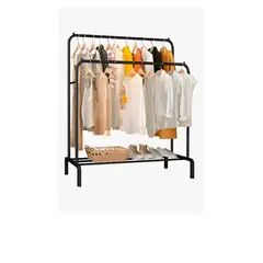 GENERICO - Perchero Metálico Doble Closet Exhibición Organizador Hogar Color Negro