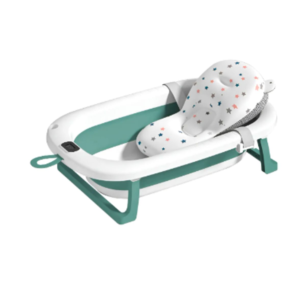 GENERICO - Tina Bebe Bañera Plegable Termometro Malla de Cojin Baño
