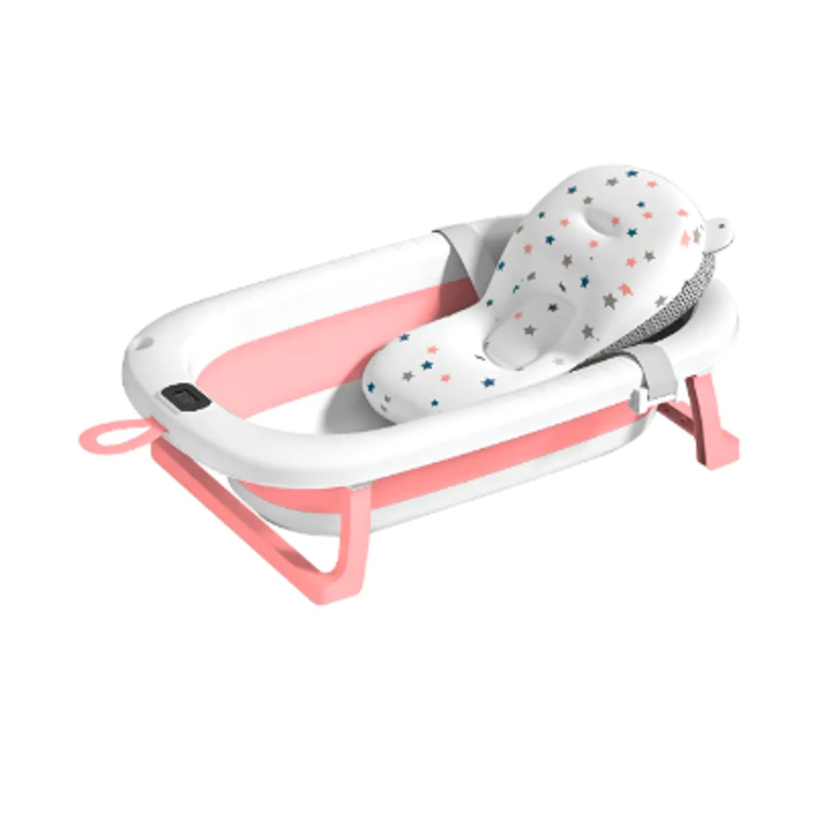 GENERICO - Tina Bebe Bañera Plegable Termometro Malla de Cojin Baño