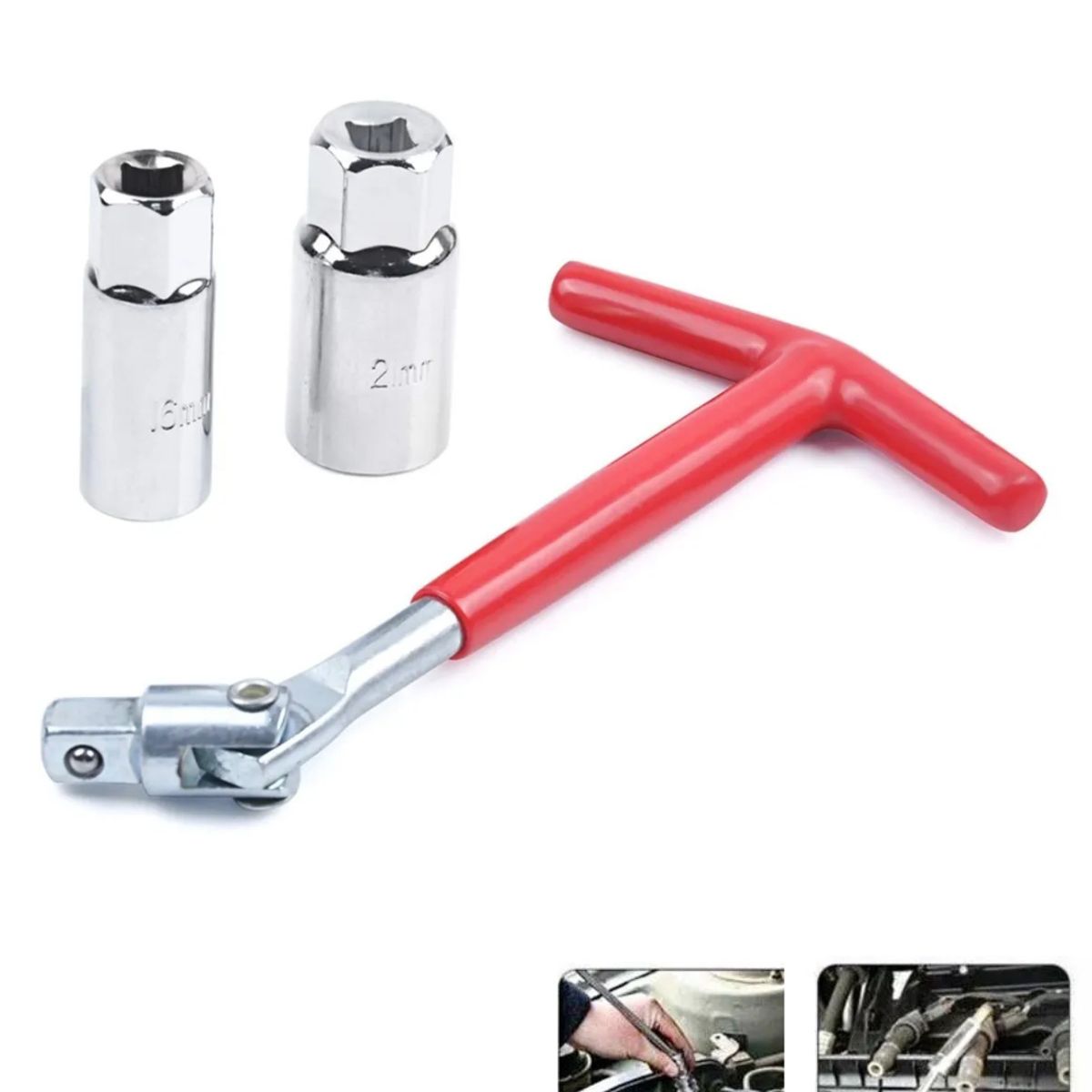 GENERICO - Kit De Llave 2 En 1 Saca Bujias De 16mm Y 21mm