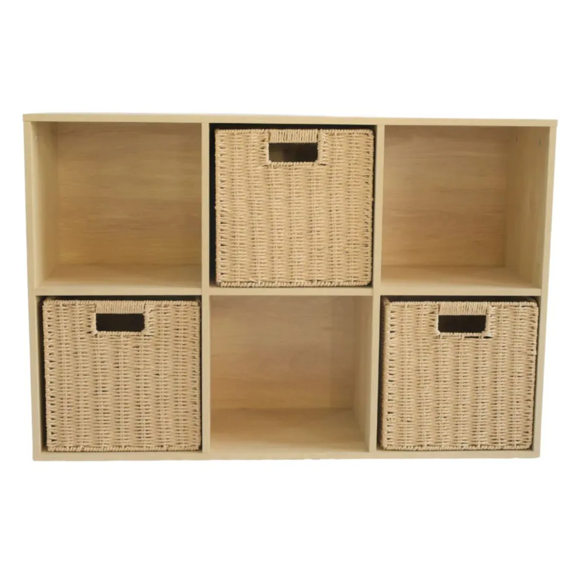HABITA2 CHILE - Organizador Curry con canastos de mimbre sintético -Natural