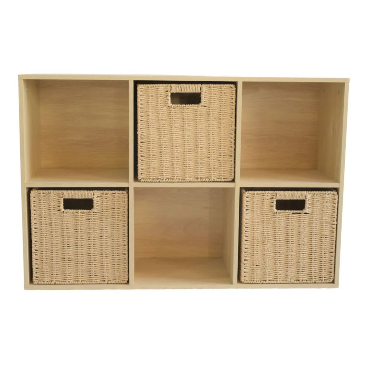 HABITA2 CHILE - Organizador Curry con canastos de mimbre sintético -Natural