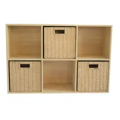 HABITA2 CHILE - Organizador Curry con canastos de mimbre sintético -Natural