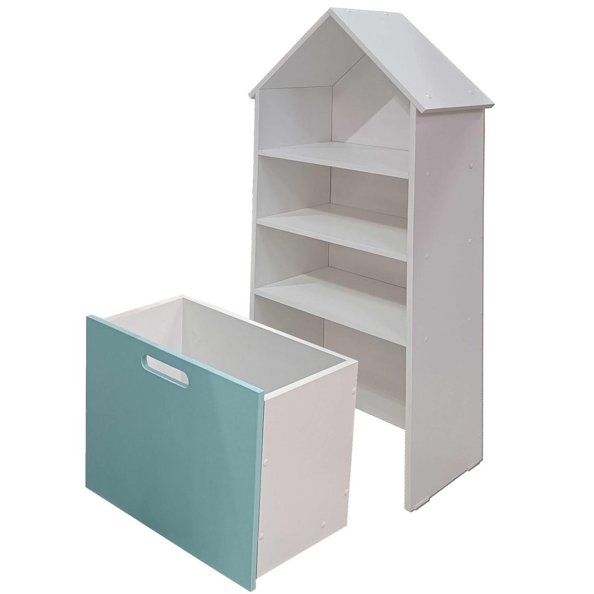 DECORACION CREATIVA - Juguetero Repisa Casa Infantil- Celeste