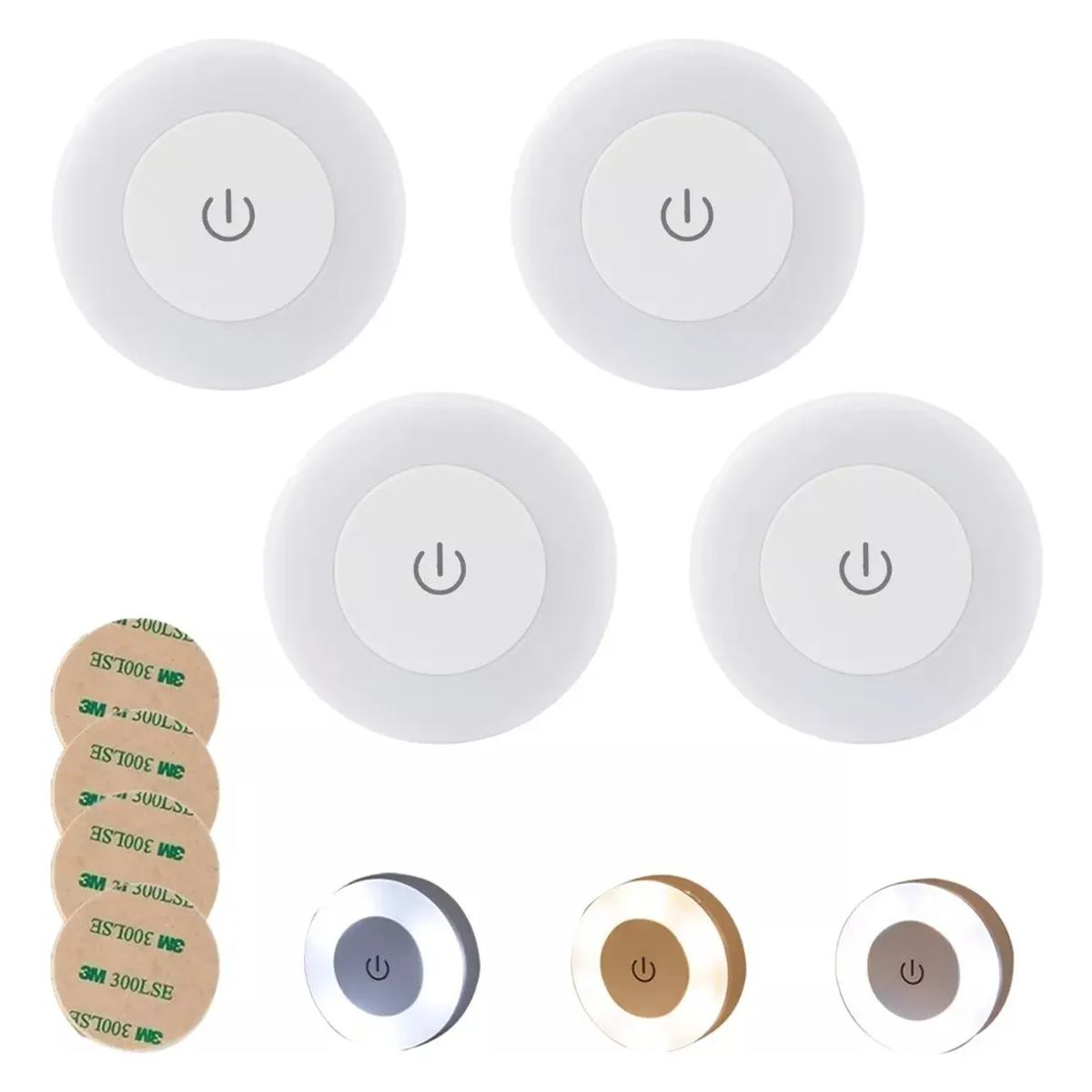 GENERICO - Luz De Led Clóset Lámpara Armario Noche Recargable Usb 4pzs