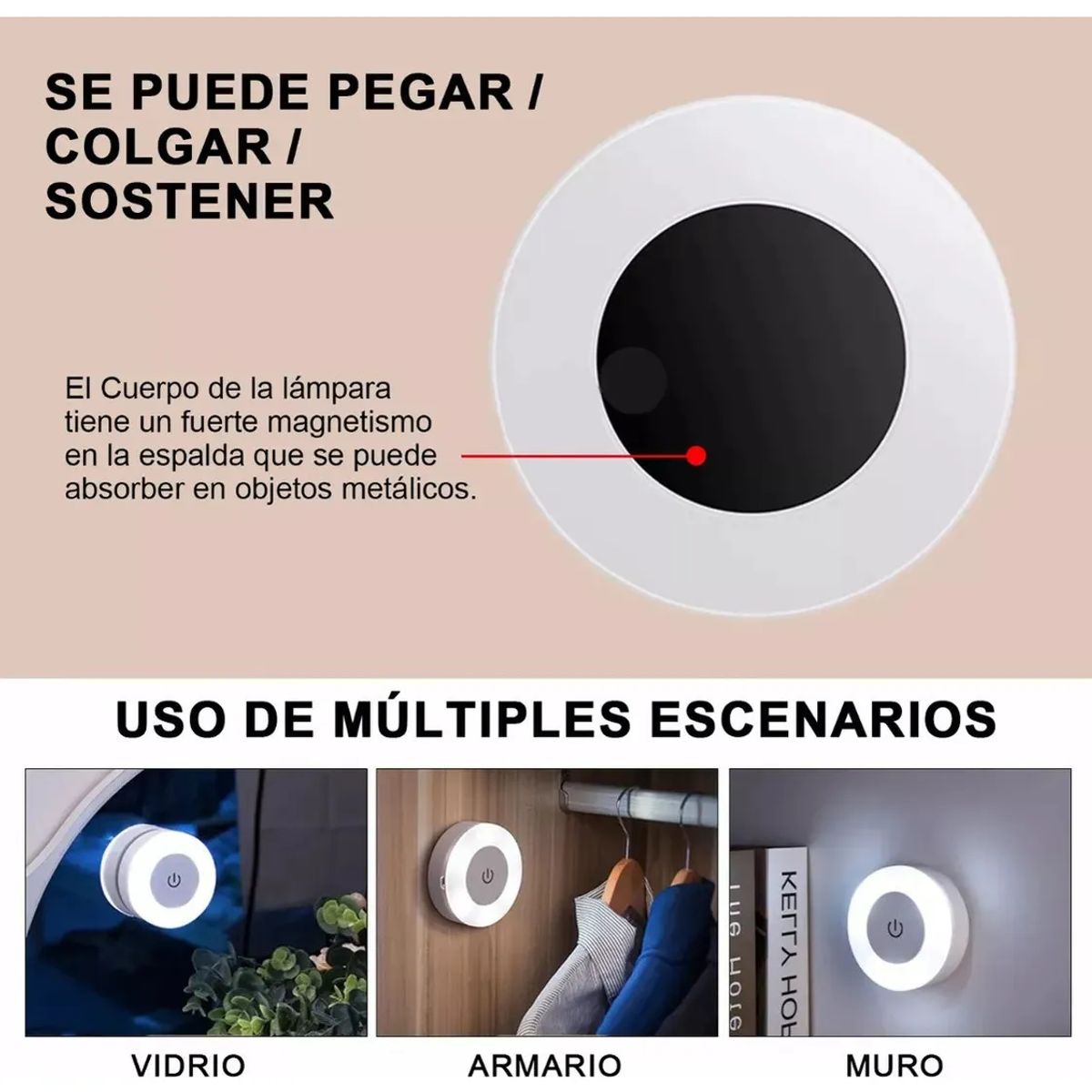 GENERICO - Luz De Led Clóset Lámpara Armario Noche Recargable Usb 4pzs