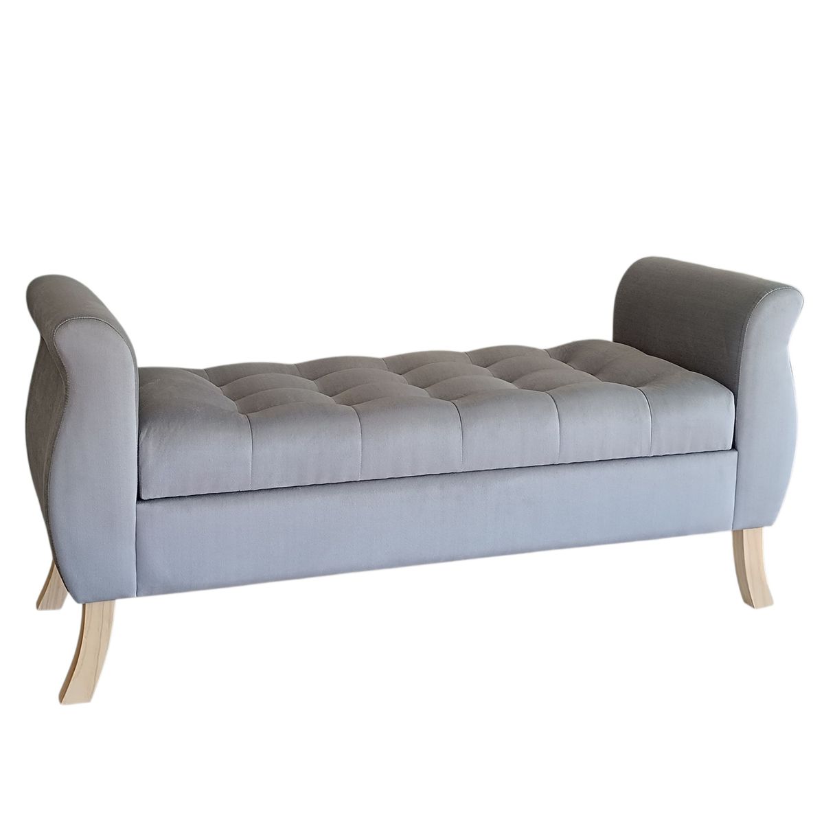 GENERICO - Banqueta Baúl Atenas Color Gris Perla