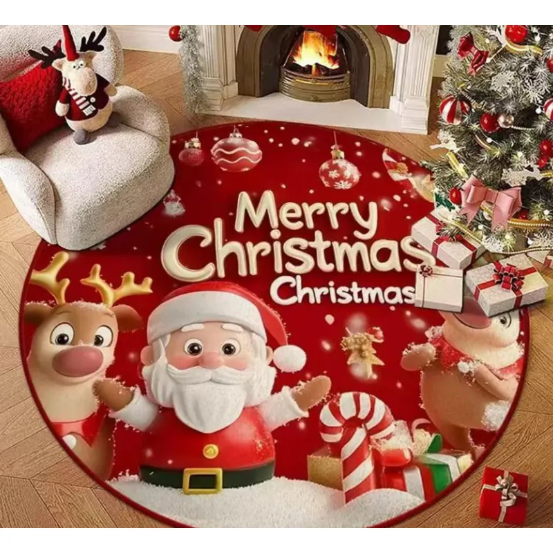 GENERICO - ALFOMBRA DE NAVIDAD REDONDA 90CM DE DIAMETRO