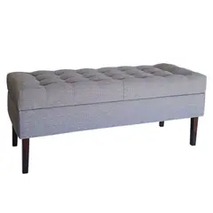 GENERICO - Banqueta Baúl Portofino Color Lino Gris Medio