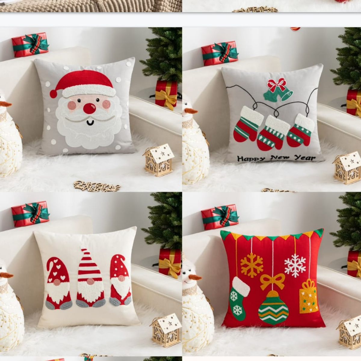 GENERICO - FUNDAS PARA COJIN DE NAVIDAD PACK 4