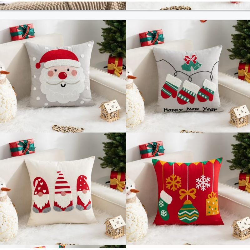 GENERICO - FUNDAS PARA COJIN DE NAVIDAD PACK 4