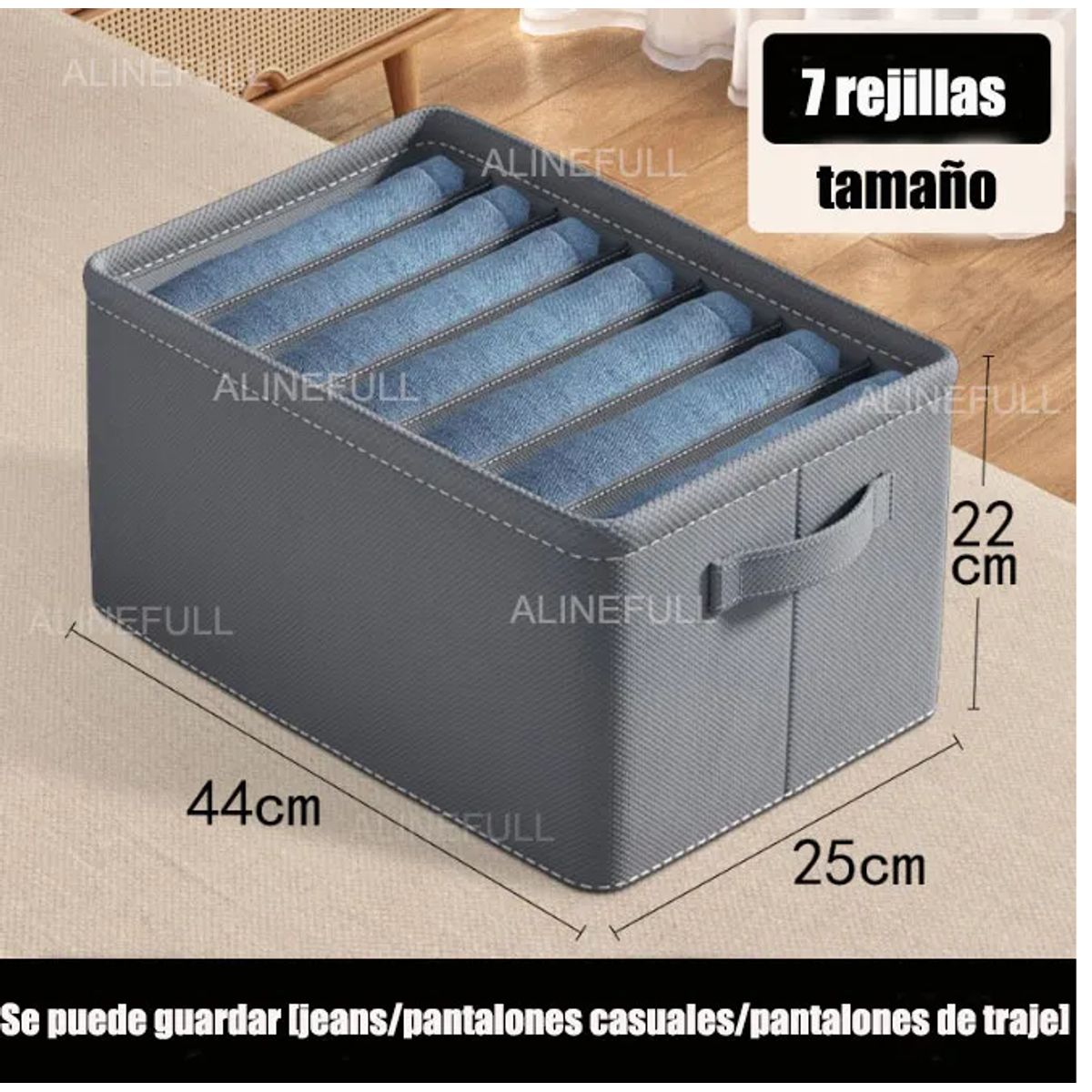 GENERICO - 4pzs Organizador De Ropa De Armario Para Jeans Con Gris