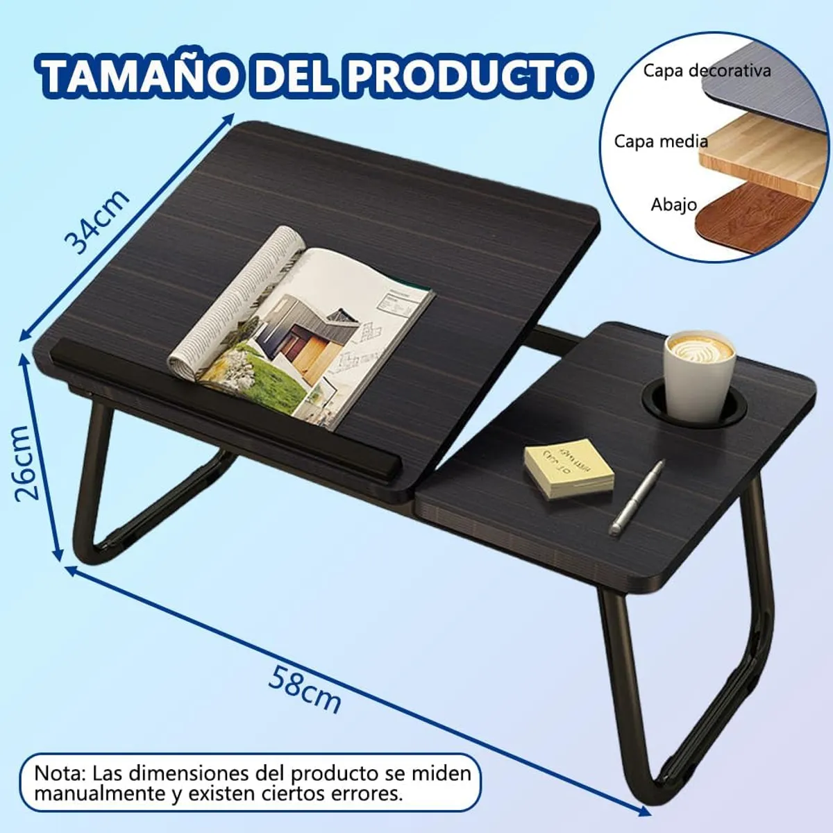 GENERICO - Portátil Mesa Plegable Soporte Para Laptop Con 5 Ajustable