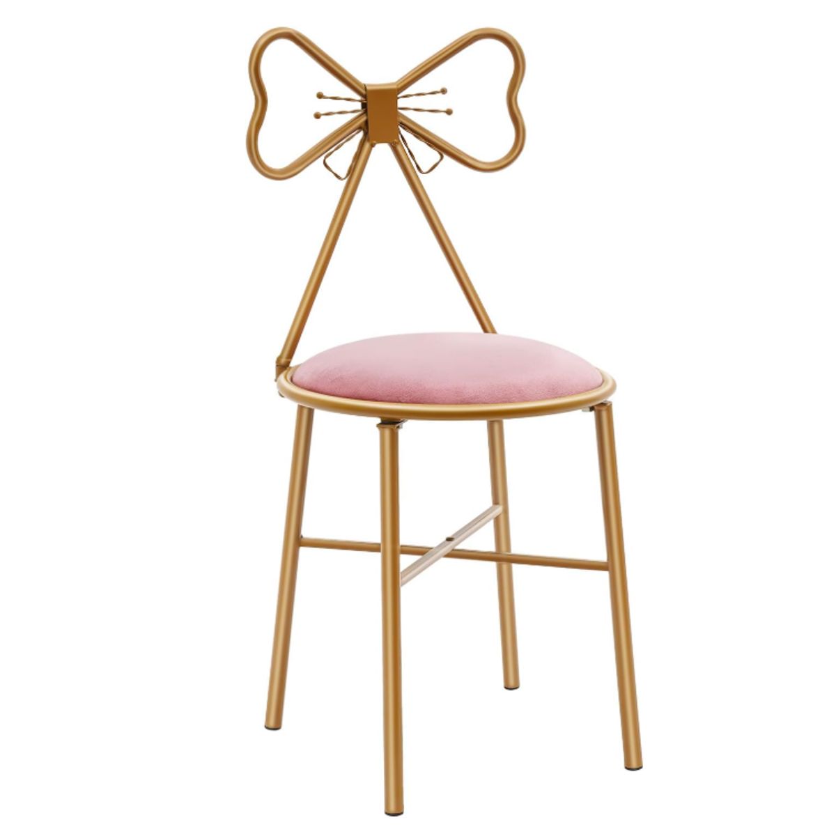 YOMYM - Silla de Maquillaje - Estilo Minimalista - Cojín de Cuero Blanco