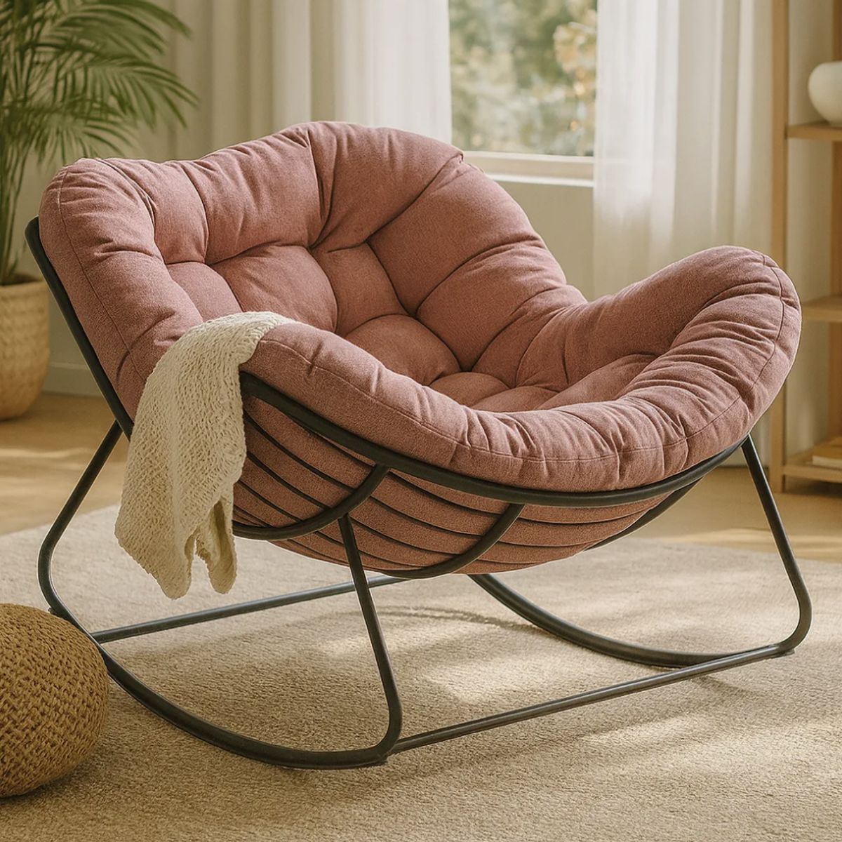 HOMER DESIGN - Sillon Mecedor Silla Mecedora Sitial Moderna Talla Xl