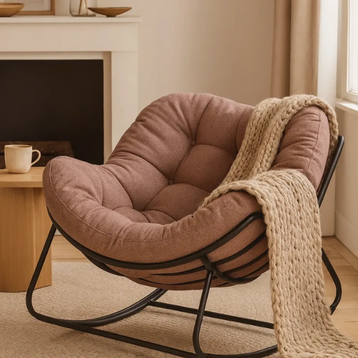 HOMER DESIGN - Sillon Mecedor Silla Mecedora Sitial Moderna Talla Xl