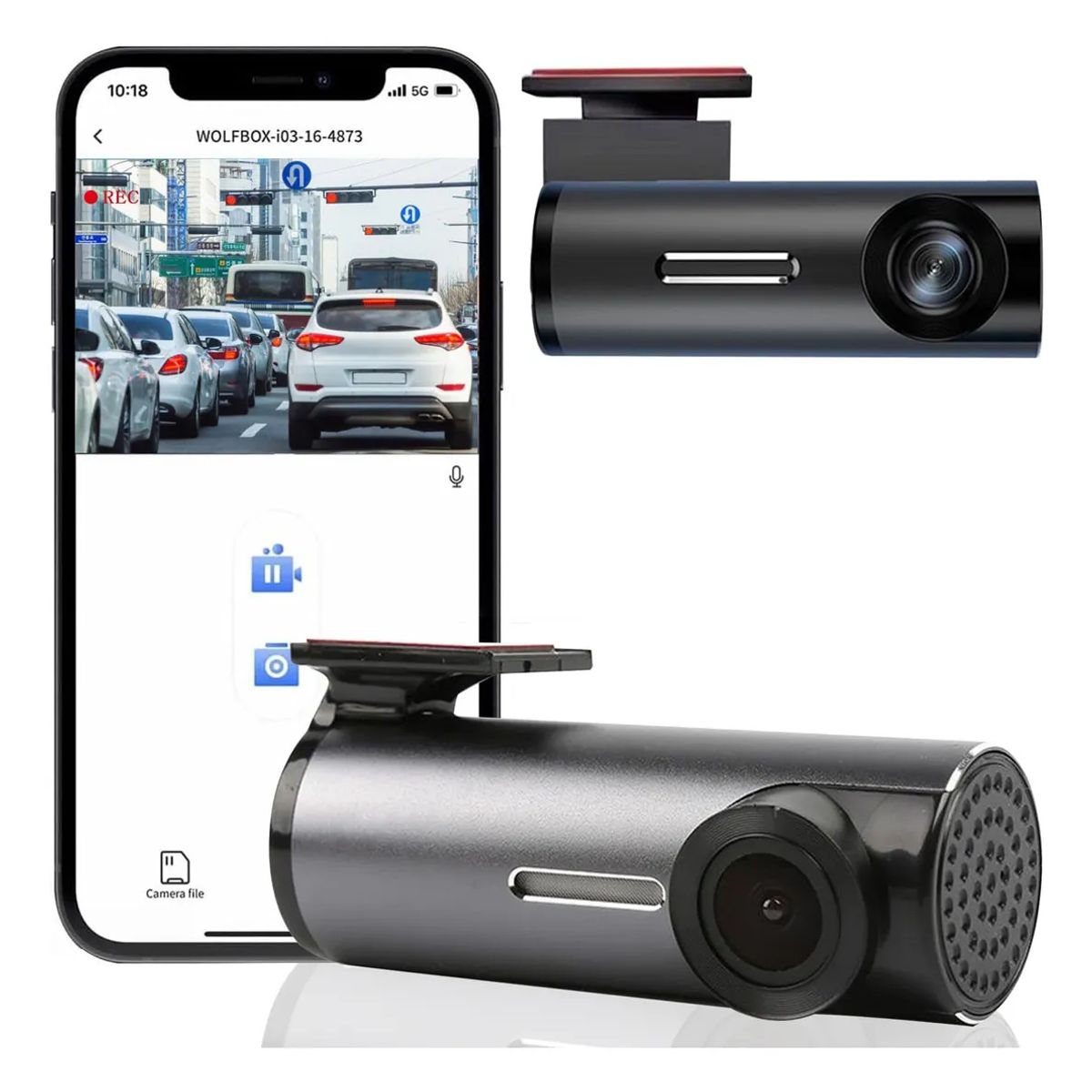 KUANGYE - Cámara Seguridad Automovil Hd 1080p Dashcamera 24 Hora