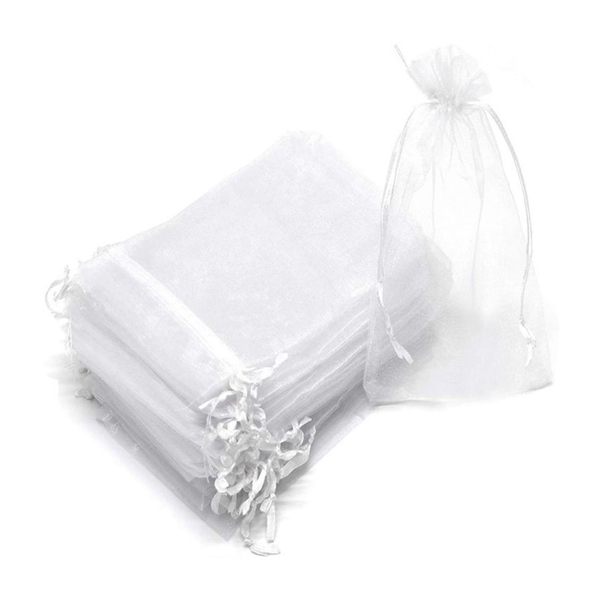 ATURE - Bolsas Organza 10x15 Cms Color Blanca Paquete 100 Unds