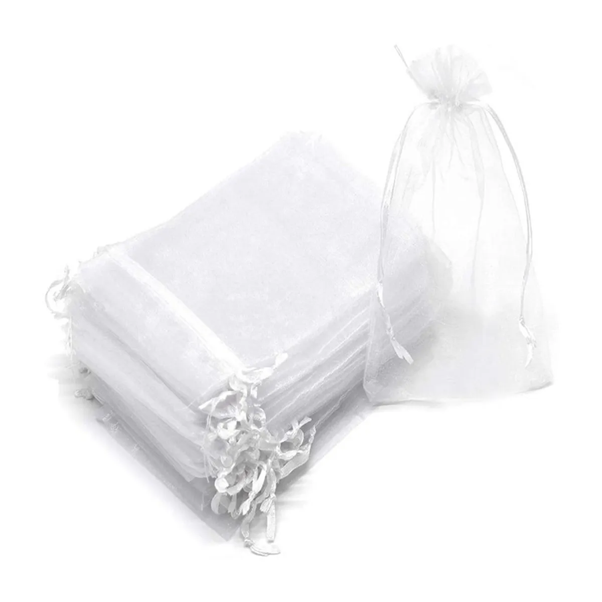 ATURE - Bolsas Organza 10x15 Cms Color Blanca Paquete 100 Unds
