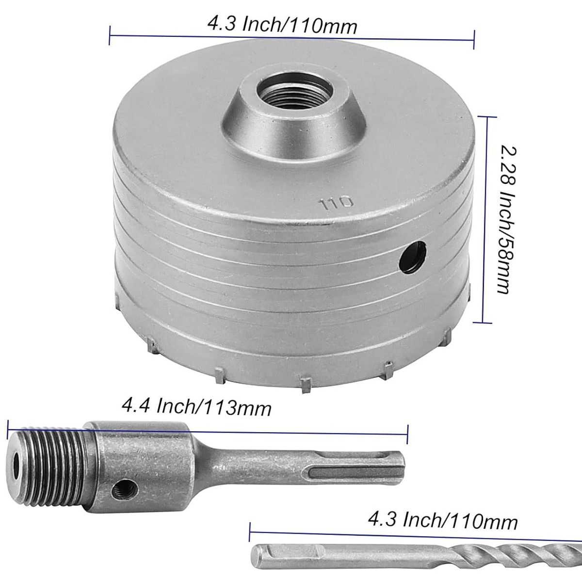 KUANGYE - Broca Sierra Copa Diamantada 110mm Concreto Hormigon