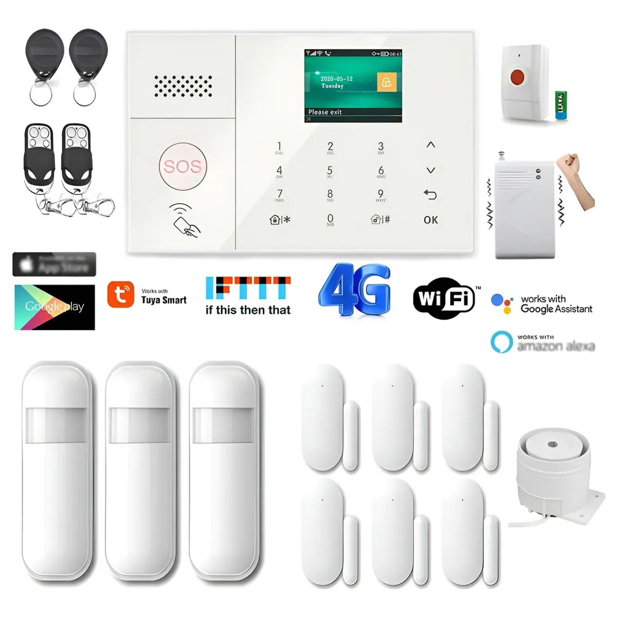 KUANGYE - Alarma G30 Wifi Gsm 4g Para Alexa Googlehome Kit Económic