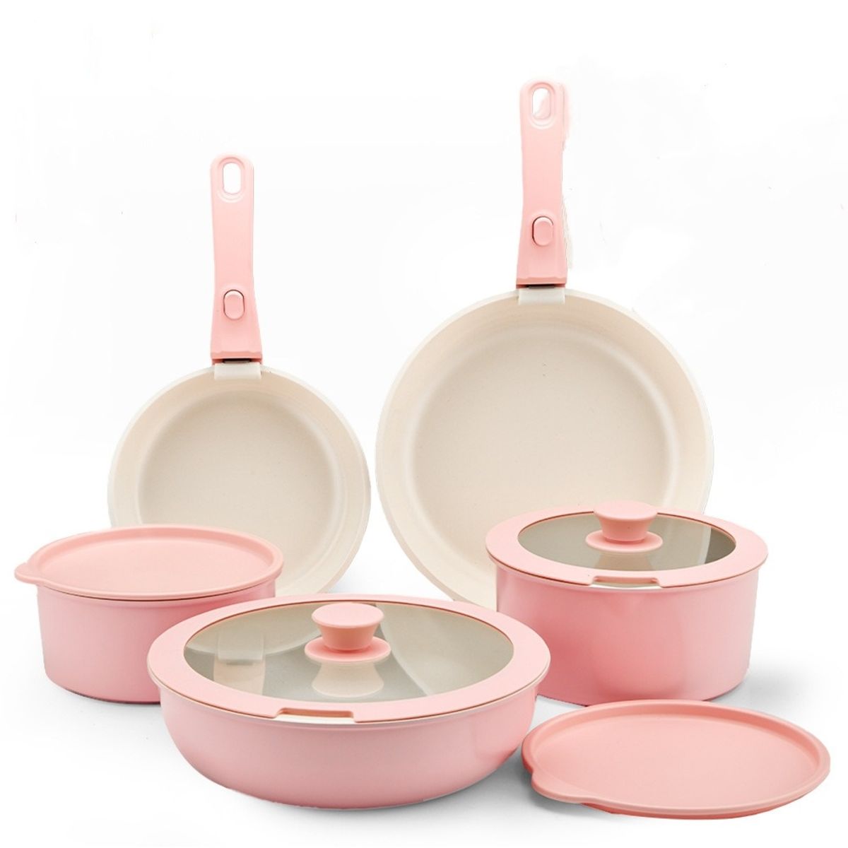 TATEE - Batería De Cocina 11 Piezas Doble Fondo Acero Inoxidable antiadherente