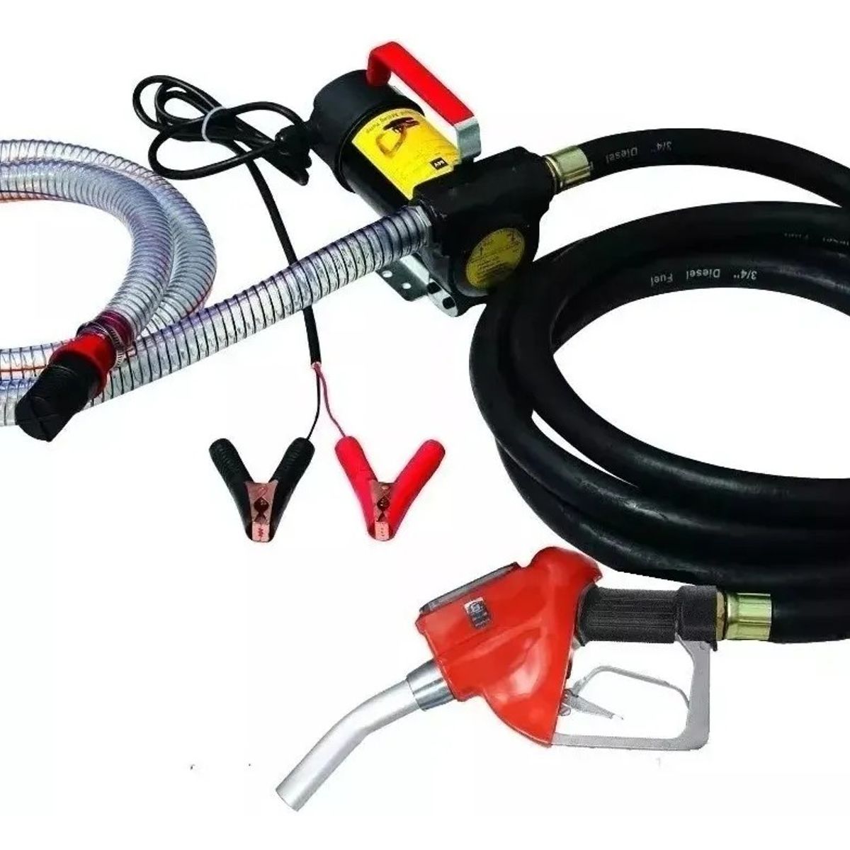 GENERICO - Kit Bomba Trasvasije Diesel 12v Motor Manguera Pistola