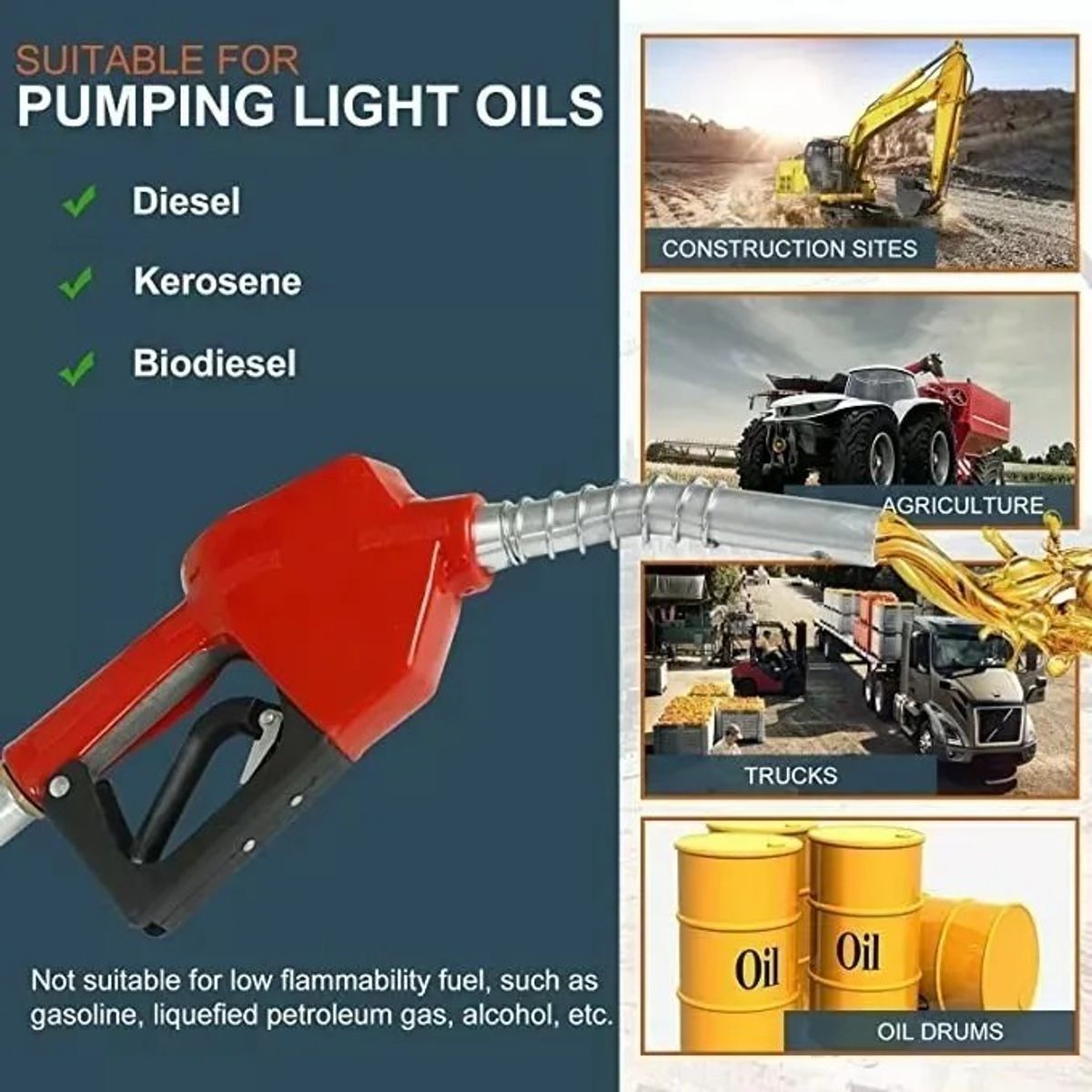 GENERICO - Kit Bomba Trasvasije Diesel 12v Motor Manguera Pistola