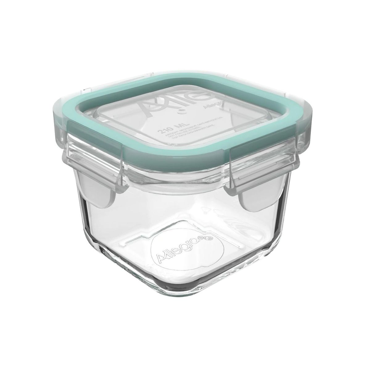 ALLEGRA - Contenedor Hermetico Allegra Vidrio 210mL Cuadrado Cocina