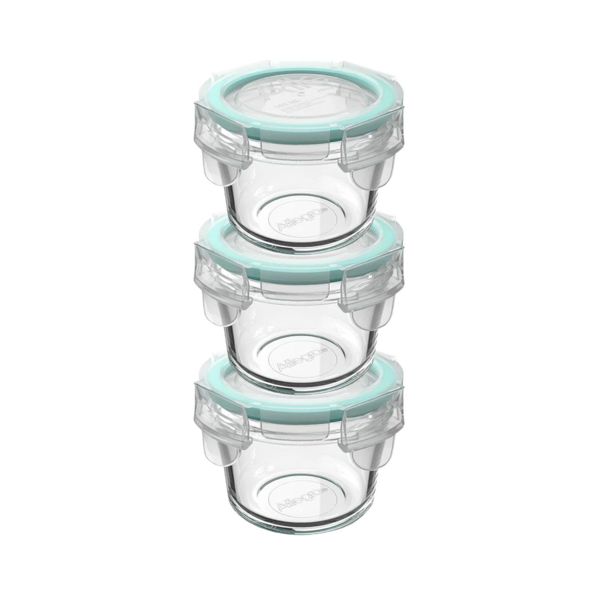 ALLEGRA - Set 3 Contenedores Hermeticos Allegra Vidrio 165mL Redondo