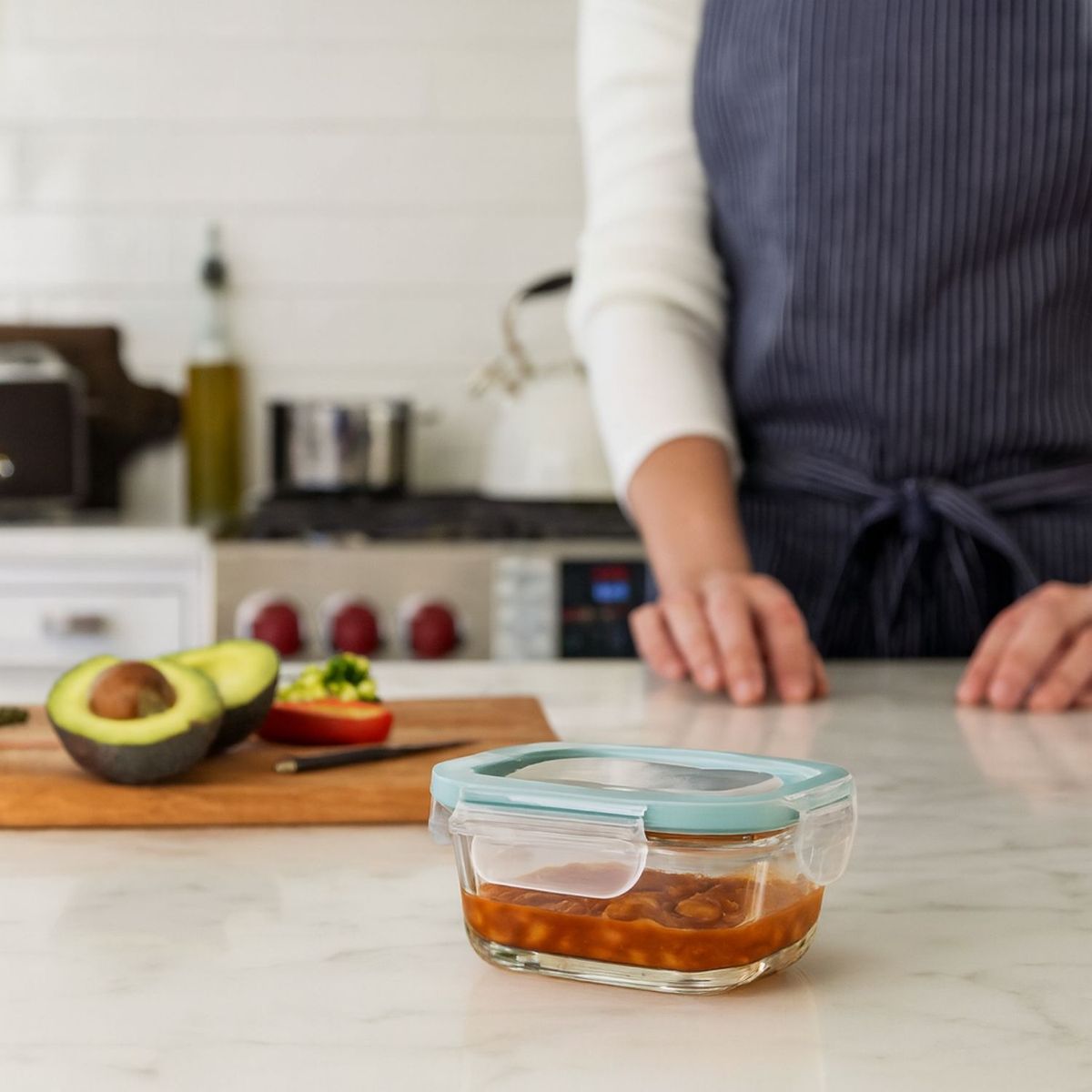 ALLEGRA - Set 6 Contenedores Hermeticos Allegra Vidrio 150mL Rectangular