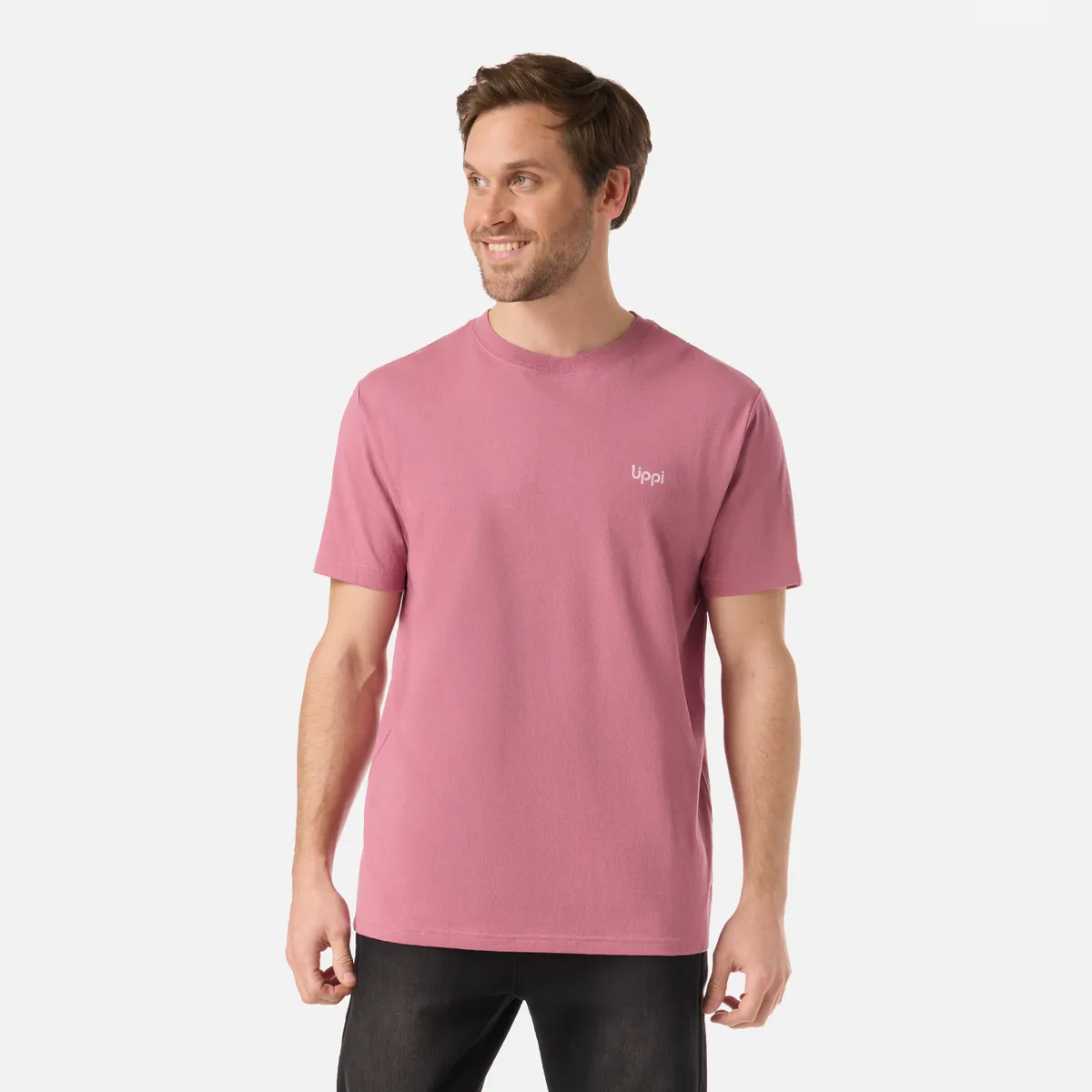 LIPPI - Polera Hombre Ulmo T-Shirt Rosa Oscuro Lippi